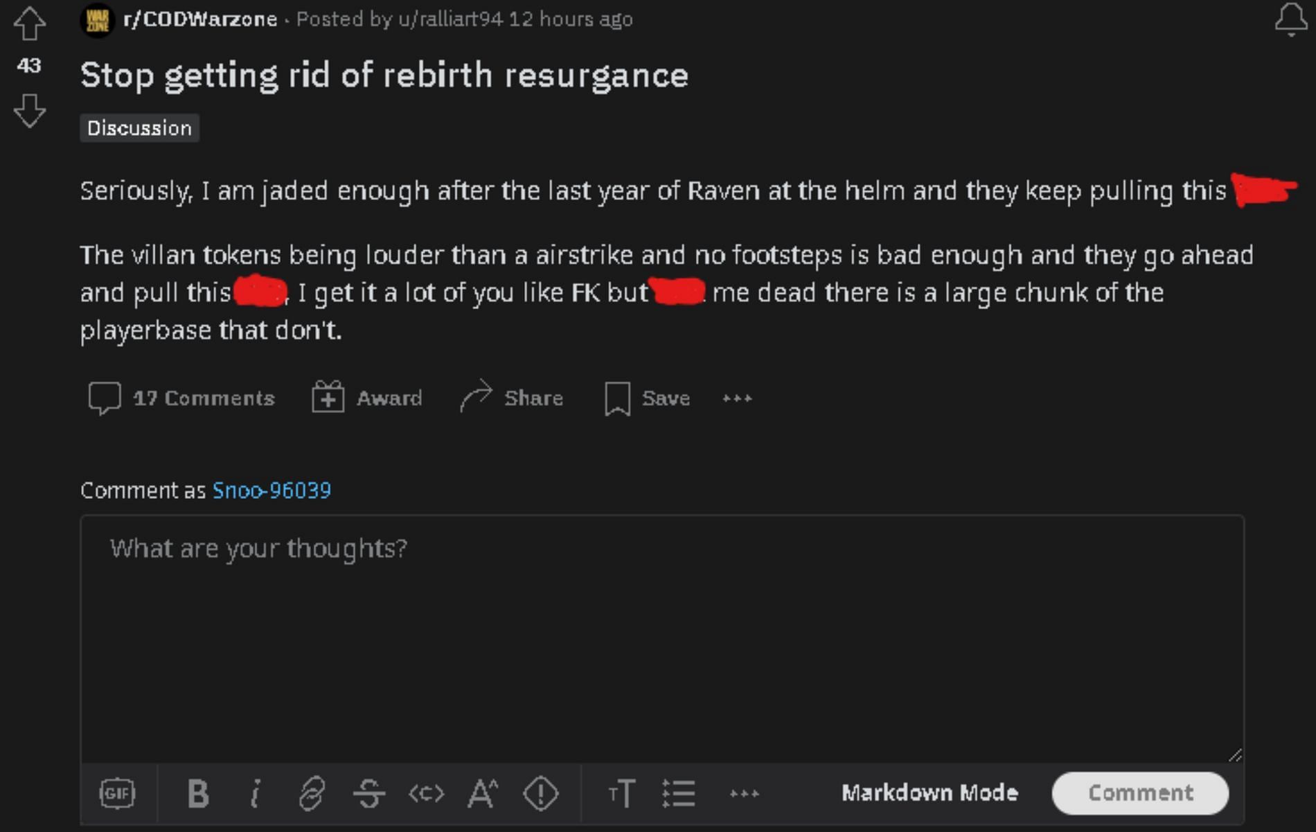 Warzone fans are furious over Rebirth Island getting removed from the recent playlist update (Image via Reddit)